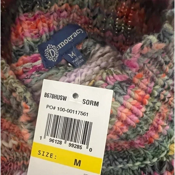 Democracy mock neck pink purple gray variegated sweater size Medium - Picture 9 of 12